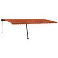 vidaXL Samostatne stojaca ručná markíza 600x350 cm oranžovo-hnedá