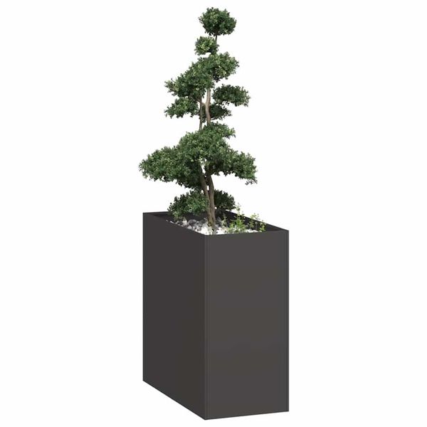 vidaXL Kvetináč čierny 40x80x80 cm oceľ