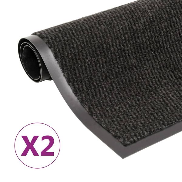 vidaXL Rohožky pred dvere 2 ks čierne 80x120 cm obdĺžnikové všívané