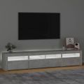 vidaXL TV skrinka s LED svetlami betónová sivá 210 x 35 x 40 cm
