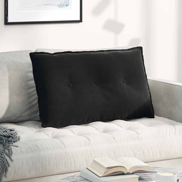 vidaXL Poduška na chrbát Čierna 80 x 50 cm Kordúrová tkanina