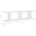 vidaXL Nástenné police 2 ks biele 75x18x20 cm spracované drevo
