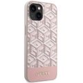 Guess puzdro pre iPhone 14 6,1" GUHMP14SHGCFSEP ružové pevné puzdro Magsafe Gcube PU Stripes