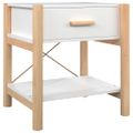 vidaXL Nočný stolík biely 42x38x45 cm spracované drevo