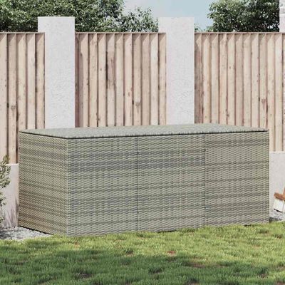 vidaXL Záhradný úložný box sivý 180x90x70 cm polyratanový