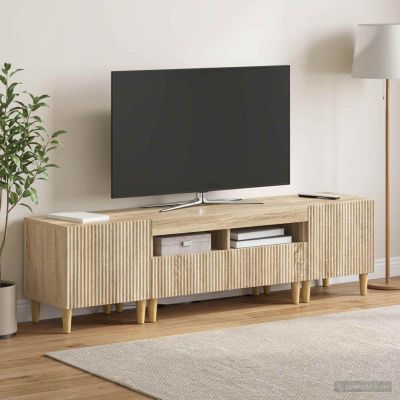 vidaXL 3-dielny LED TV stolík ARNHEM 3 ks Dub sonoma Kompozitné drevo