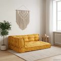vidaXL Vankúš na paletový gauč 3 ks Látka Žltá 120 x 80 x 38 cm