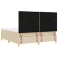 vidaXL Posteľ s pružinovým rámom Krémová 180 x 200 cm látka