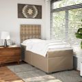 vidaXL Boxspring posteľ s matracom kapučínová 90x200 cm umelá koža