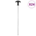 vidaXL Stanové kolíky 24 ks 30 cm Ø7 mm pozinkovaná oceľ