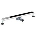 vidaXL Sprchový odtok s skleným krytom a 360° sifónom Čierna 70 cm
