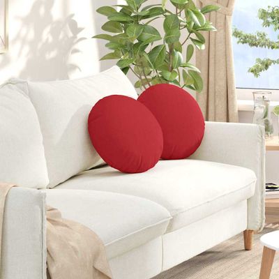 vidaXL Vankúše na sedenie 2 pcs Červená Ø40 x 13 cm látka