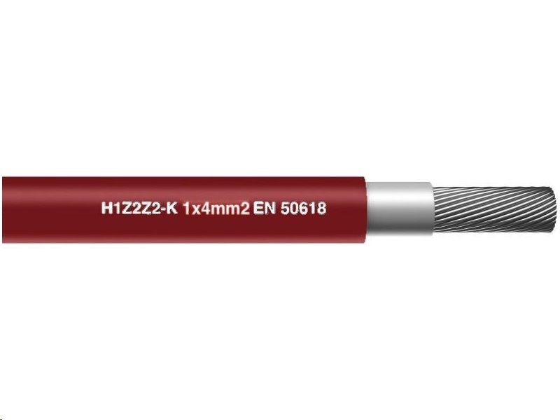 Solárny kábel H1Z2Z2-K 1500V / 4mm2 / červený -- METRÁŽ--