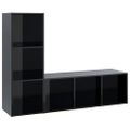 vidaXL TV skrinky 2 ks lesklé čierne 107x35x37 cm drevotrieska