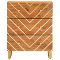 vidaXL Bočná skrinka hnedo-čierna 60x33,5x75 cm masívne mango
