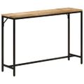 vidaXL Konzolový stolík 110x55x75 cm, surový mangový masív a železo