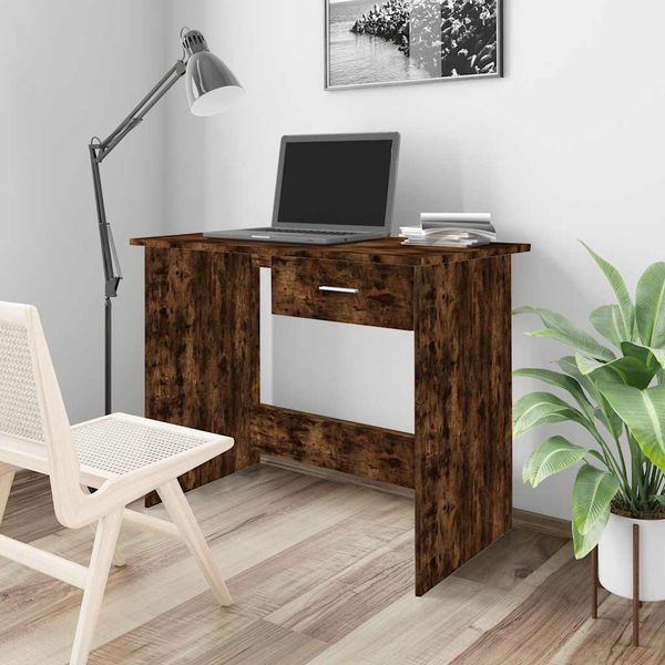 vidaXL Stôl dymový dub 100x50x76 cm spracované drevo