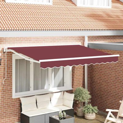 vidaXL Rám markízy Vínovo červená 250 x 200 cm Polyester s PU povrchom