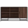 vidaXL Lavica na topánky hnedý dub 100x40x53,5cm kompozitné drevo+kov