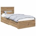 vidaXL Rám postele Dub artisan 90 x 190 cm Kompozitné drevo