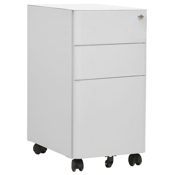 vidaXL Mobilná kartotéka bledosivá 30x45x59 cm oceľ