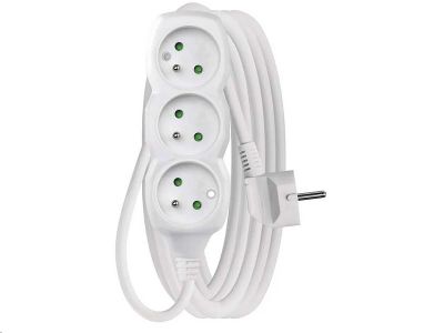 Prodlužovací kabel EMOS P0315 / 5 m / 3 zásuvky / bílý / PVC / 1 mm2