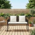 vidaXL Záhradné lavičky 2 -Seater 116 x 56 x 75 cm polyratan