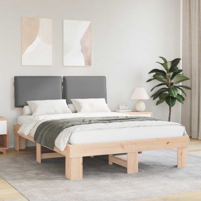 vidaXL Rám postele s čalúneným čelom Svetlosivá 160 x 200 cm