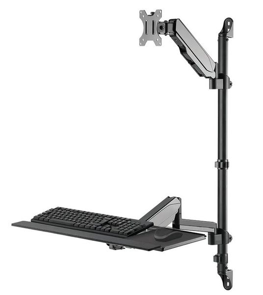 Neomounts  WL90-325BL1 / držák na zeď /pracovní místo / sezení-stání / monitor, klávesnice a myš Pracovní stanice, držák, VESA, na zed, pro monitor a klávesnici, úhloprícka 17"–32", náklon, otácení, rotace, nosnost 9+1kg, cern