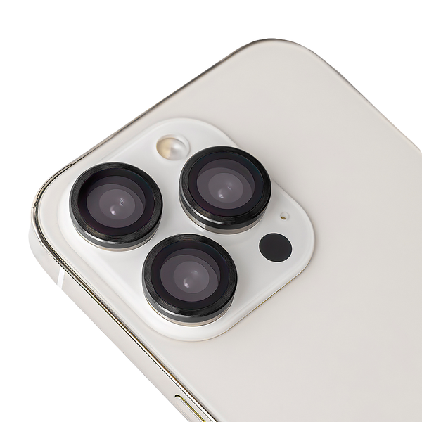 Set of lens glasses for iPhone 16 Plus 6,7" black frame (2pcs)