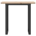 vidaXL Jedálenský stolík v tvare O 80x50x75,5 cm borovica a oceľ