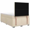 vidaXL Posteľ boxspring s matracom Krémová 120 x 190 cm Látka