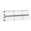 vidaXL Nástenná TV skrinka s LED, biela 130x31x45 cm
