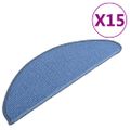 vidaXL Kobercové nášľapy na schody 15 ks modré 65x21x4 cm