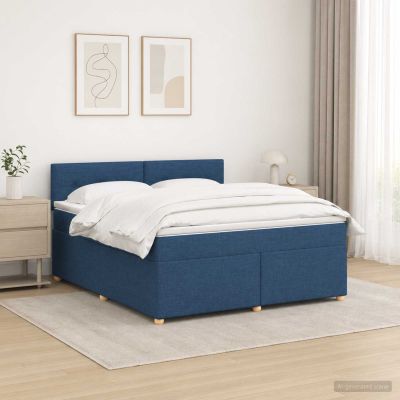 vidaXL Posteľ boxspring s matracom Modrá 140 x 200 cm Látka