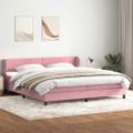 vidaXL Box Spring Posteľ s matracmi Ružová 200x210 cm Zamat