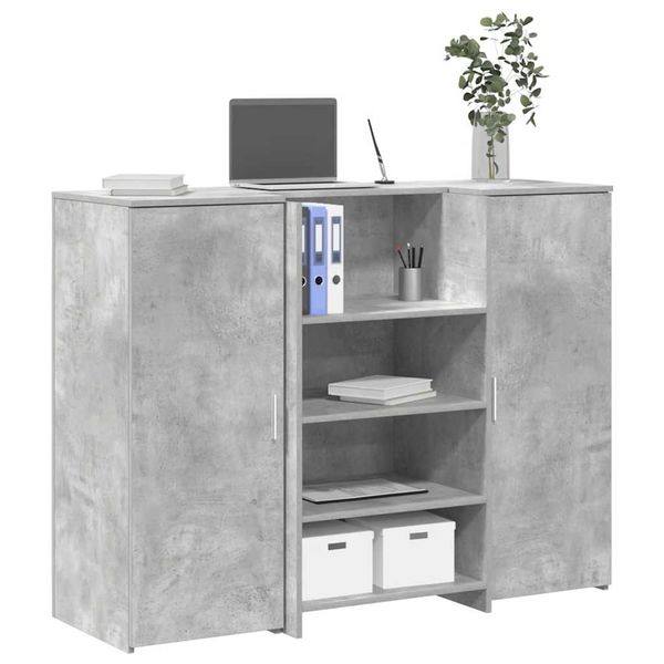 vidaXL Recepčný stôl betónovo sivý 135x50x103,5 cm kompozitné drevo