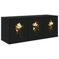 vidaXL Nástenný TV kabinet BREMEN 102 x 33 x 40 cm Čierny dub