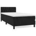 vidaXL Posteľný rám boxspring s matracom čierny 100x200 cm zamat