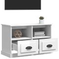 vidaXL TV skrinka lesklá biela 80x35x50 cm spracované drevo