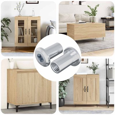 vidaXL Zámková matica 2 pcs Strieborná M6 x 15 mm Oceľ