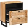 vidaXL Nočný stolík Prírodná 50 x 33 x 62 cm Masívne mango drevo