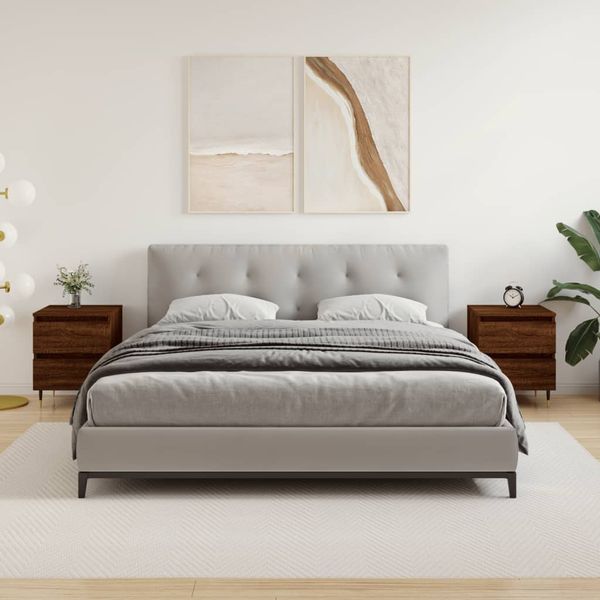 vidaXL Nočné stolíky 2 ks hnedý dub 40x35x50 cm kompozitné drevo