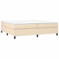 vidaXL Posteľný rám s boxspringom krémová 200x200 cm látka