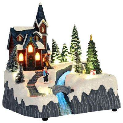 vidaXL Vianočná dekorácia dediny Viacfarebný 20,5 x 17 x 21 cm Plast