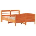 vidaXL Posteľ bez matraca voskovo hnedý 135x190 cm masívna borovica