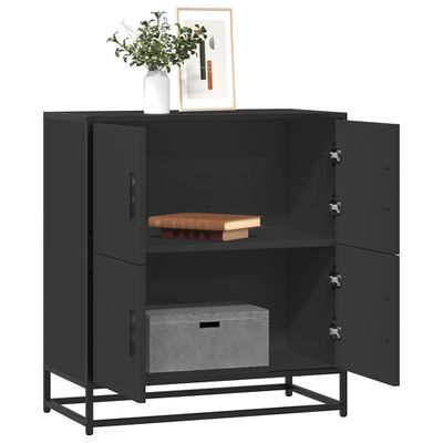 vidaXL Komoda čierna 68x35x76 cm kompozitné drevo