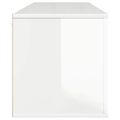vidaXL Botník lesklý biely 100x35x38 cm spracované drevo