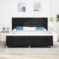 vidaXL Posteľ s pružinovým rámom s matracmi Čierna 200 x 200 cm látka