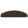 vidaXL Schodové rohože, samolepiace, 20 ks, 65x21x4 cm, tmavohnedé, polkruhové, veľké